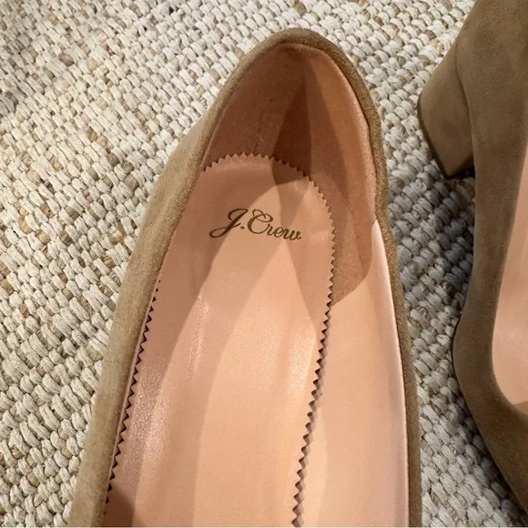 J. Crew Women's Tan Block Heel Pumps in Suede - Picture 2 of 6